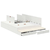 Storage Bed Frame with Drawer White 140 cm Engineered Wood 3335693