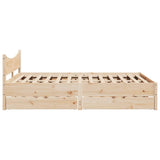 Bed Frame with Drawers 150x200 cm King Size Solid Wood Pine 3301902