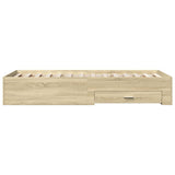 Bed Frame with Drawers without Mattress Sonoma Oak 90x190 cm Single 3280435