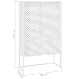Highboard White 80x35x135 cm Steel 335875