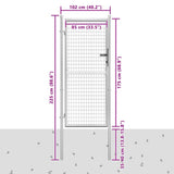 Garden Gate Galvanised Steel 100x175 cm Silver 144759