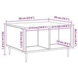 Coffee Table Artisan Oak 60x50x36.5 cm Engineered Wood 857337