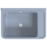 Sink Washbasin for Wall Mounting Grey 60x40x28 cm Resin 4002798