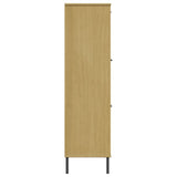 Bookcase with Metal Legs Brown 90x35x128.5 cm Solid Wood OSLO 351012