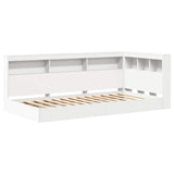 Bookcase Bed with Headboard White 75 x 190 cm Engineered wood 3335754