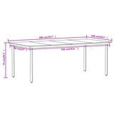 Dining Set Black Powder-coated steel, glass 3099201