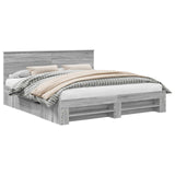 Bed Frame Grey Sonoma 180 x 200 cm Engineered Wood 3408737
