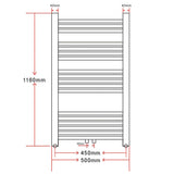 Bathroom Radiator Central Heating Towel Rail Curve 500 x 1160 mm 140851