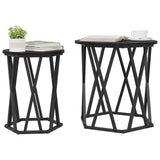 Coffee Table 2 pcs Black Oak Engineered Wood and Steel 868261