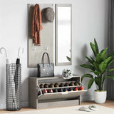 3-in-1 Shoe Cabinet Set Concrete Grey Engineered Wood 342573