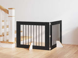 Dog Gate with Stands 2 pcs Black Oak 80 x 80 cm Engineered Wood 892073
