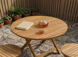 Table Top 90 x 3.5 Round Solid Teak Wood Natural 42033154
