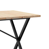 ZNTS Dining Table X-Frame 140x80x75.5 cm Solid Wood Pine and Steel 3282764