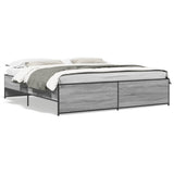Bed Frame without Mattress Grey Sonoma 180x200 cm Super King 3279875