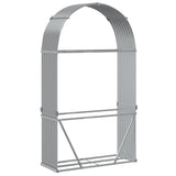 Log Holder Light Grey 120x45x210 cm Galvanised Steel 364552