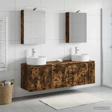 Bathroom Cabinet Set 5 pcs Smoked Oak Engineered Wood 3406435