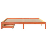 Bed Frame without Mattress Wax Brown 180x200 cm Super King Solid Wood Pine 3301457