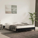 Bed Frame without Mattress Black 135x190 cm Double Double Velvet 349850
