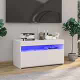 TV Cabinet with LED Lights White 75x35x40 cm 804391