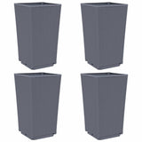 ZNTS Garden Planters 4 pcs Blue Grey 32.5x32.5x57 cm PP 367851