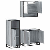 3 Piece Bathroom Furniture Set Grey Sonoma Engineered Wood 3300978