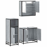 3 Piece Bathroom Furniture Set Grey Sonoma Engineered Wood 3300978