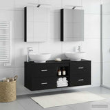 Bathroom Furniture Set 5 pcs Black Oak 3406952