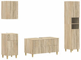 4 Piece Bathroom Cabinet Set DELFT Sonoma Oak Engineered Wood 3417947
