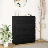 Sideboard Black Oak 80x35x99 cm Engineered Wood 3328481