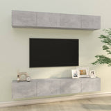 Wall TV Cabinets 4 pcs Concrete Grey 100x30x30 cm 3114193