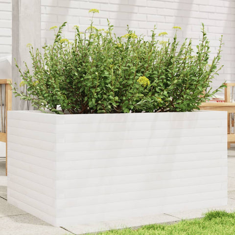 ZNTS Garden Planter White 90x60x45.5 cm Solid Wood Pine 847279
