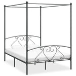 ZNTS 284444 Canopy Bed Frame without Mattress Grey Metal 160x200 cm