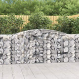Arched Gabion Baskets 3 pcs 400x50x100/120 cm Galvanised Iron 3146997