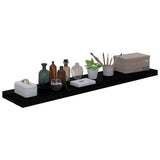 Floating Wall Shelves 4 pcs High Gloss Black 120x23.5x3.8 cm MDF 323780