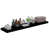 Floating Wall Shelf High Gloss Black 120x23.5x3.8 cm MDF 323778