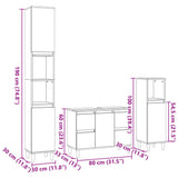 3 Piece Bathroom Furniture Set Sonoma Oak Engineered Wood 3307671
