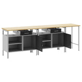 Work Bench Set 3 pcs Red and Grey 255 x 55 x 85 cm Steel 3321397