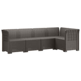 5-Seater Garden Sofa Rattan Look PP Light Grey 3444033
