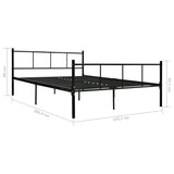 Bed Frame without Mattress Black Metal 140x200 cm 284639