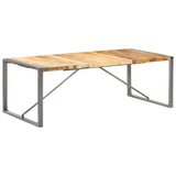 ZNTS Dining Table 220x100x75 cm Solid Rough Mango Wood 321566