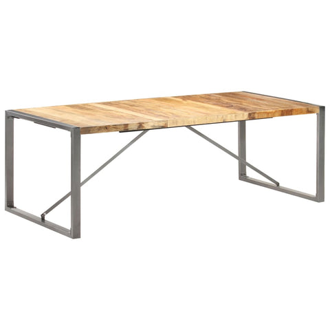 ZNTS Dining Table 220x100x75 cm Solid Rough Mango Wood 321566