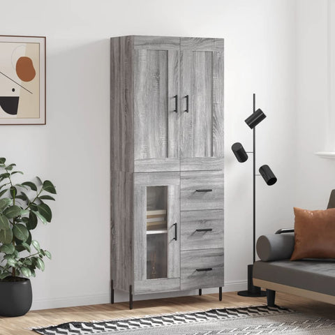 Highboard Grey Sonoma 69.5x34x180 cm Engineered Wood 3199951