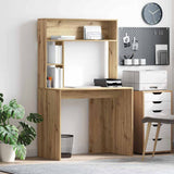 Desk with Shelf Artisan Oak 91 x 50 x 149 cm Engineered Wood 869265