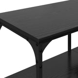 TV Cabinet Black Oak 201 x 35 x 45 cm Engineered Wood and Iron 881309