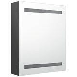 LED Bathroom Mirror Cabinet Grey 50x14x60 cm 326482