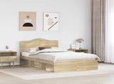 Bed Frame with Headboard Sonoma 120 x 190 cm Solid Pine Wood 3413337