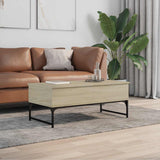 Coffee Table Sonoma Oak 100x50x40 cm Engineered Wood and Metal 845377