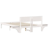 Bed Frame with Headboard White 135 x 190 cm Solid Pine Wood 873455