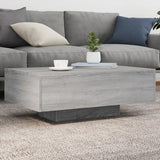 Coffee Table with LED Lights Grey Sonoma 85x55x31 cm 836614