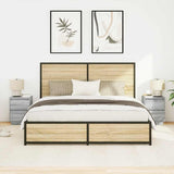 Bedside Cabinets with LED Lights 2 pcs Grey Sonoma 38x34x50 cm 861294
